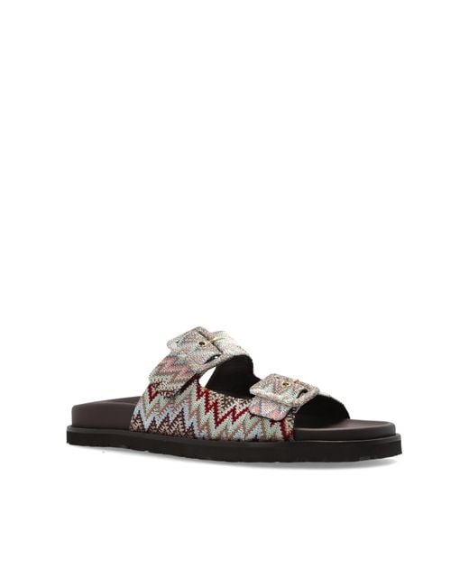 Missoni White Patterned Slides