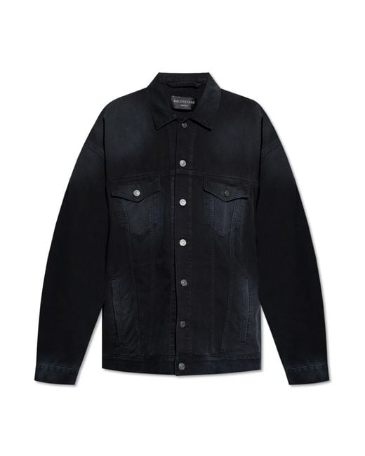 Balenciaga Blue Loose-Fit Denim Jacket for men