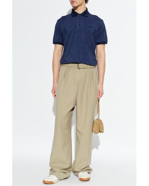 Etro Blue Polo With Logo Patch for men