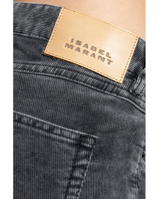 Isabel Marant Black Corduroy Trousers "Leniya"