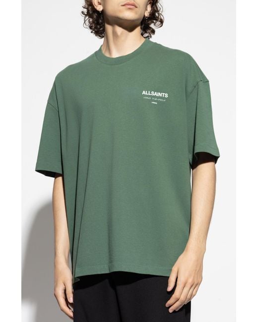 AllSaints Green T-Shirt "Underground" for men