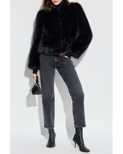 Stand Studio Black Sadie Faux Fur
