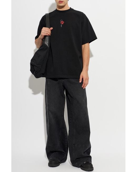 44 Label Group Black T-Shirt With Print for men