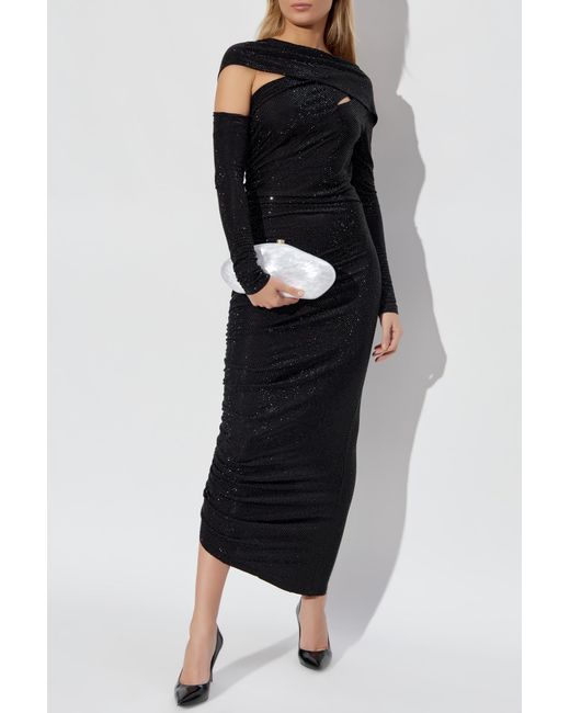 Cult Gaia Black Dress Kumasi With Shimmering Appliqués