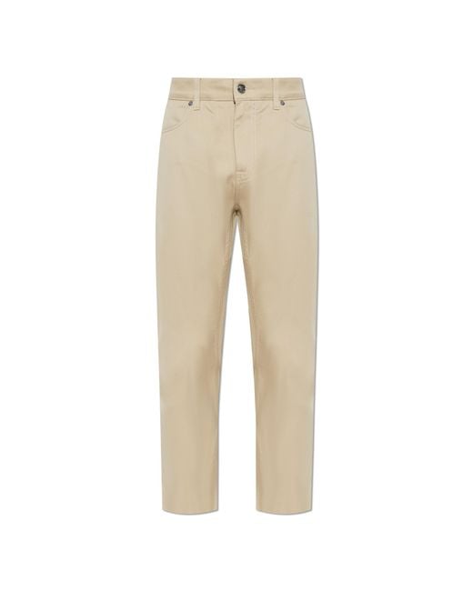 Etro Natural Cotton Trousers With Tapered Legs for men