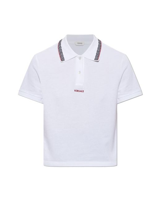 Versace Blue Polo With Embroidered Logo