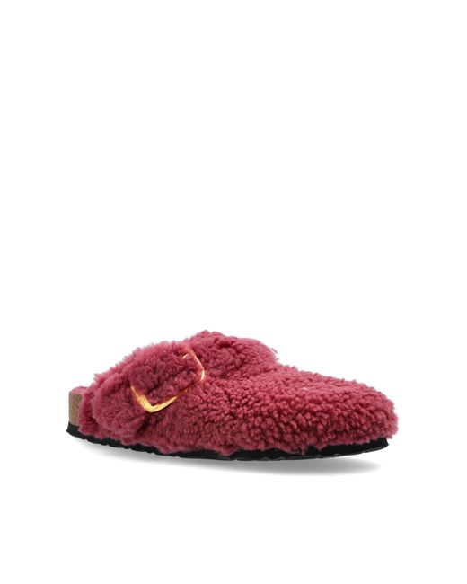 Boston Rivet Red Birkenstock Slippers Boston Big Buckle Teddy Rivet Logo Os in Red | Lyst UK