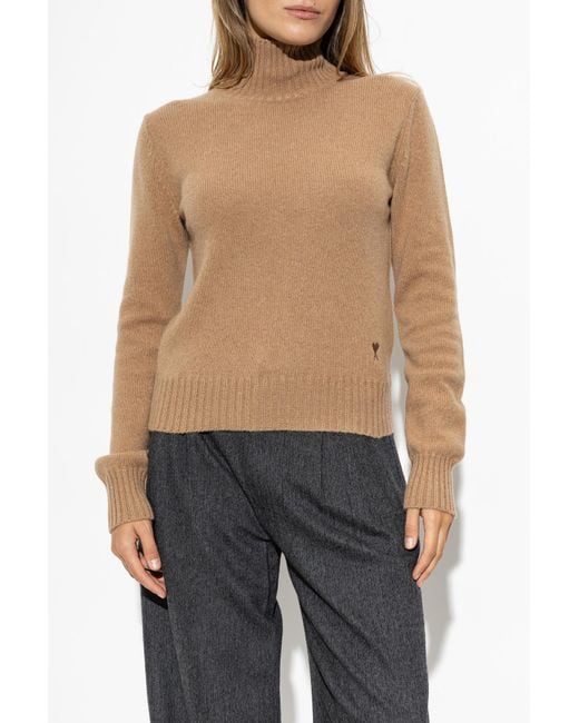 AMI Natural Cashmere Turtleneck