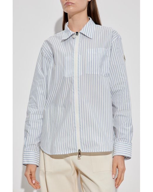 Moncler Natural Shirt With Striped Pattern "Camicia"