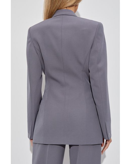 Alaïa Gray Double-Breasted Blazer