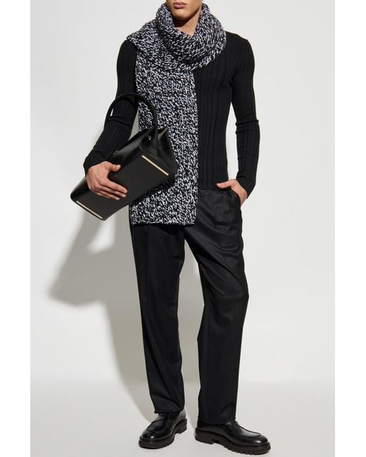 Dolce & Gabbana Black Wool V-Neck Sweater for men