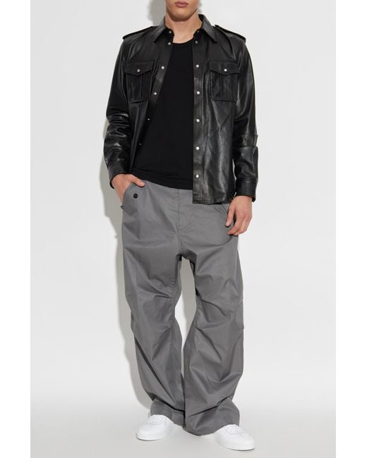 Yohji Yamamoto Black Top With A Round Neckline for men