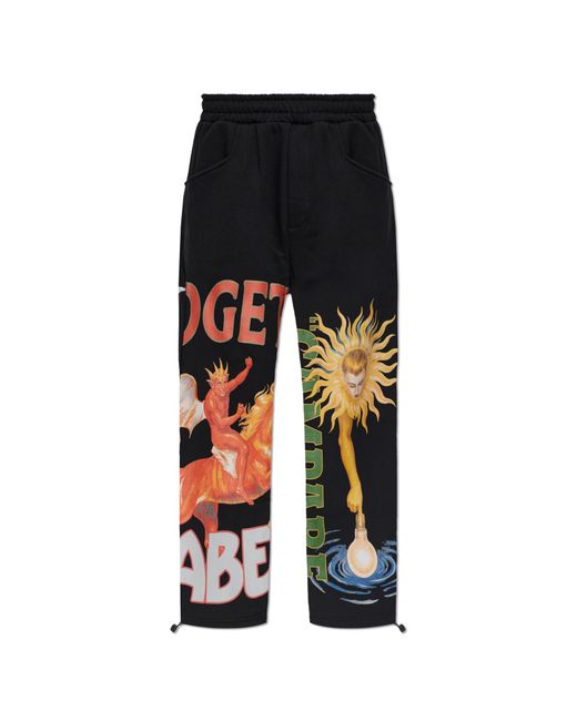 PDF Black Sweatpants With Colorful Print for men