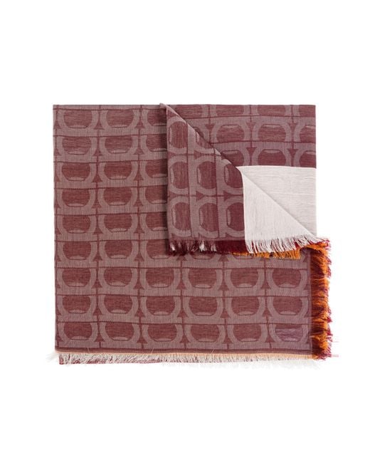 Ferragamo Purple Monogram Scarf for men
