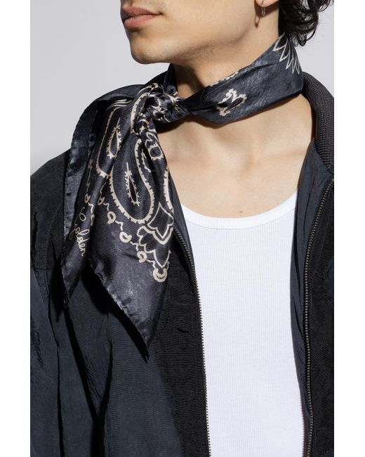 Golden Goose Deluxe Brand Black Silk Scarf for men