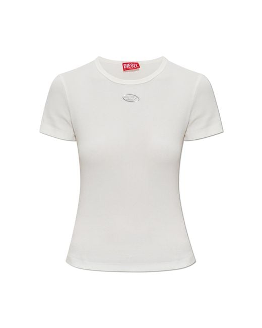 DIESEL White Top T-Ele-Long-Od