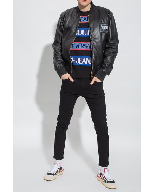 Versace Jeans Couture Bomber Jacket in Black for Men | Lyst