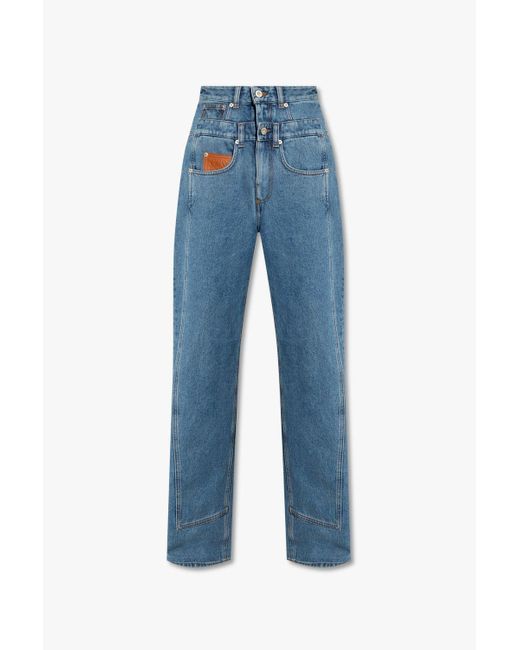 Loewe Double-waistband Jeans in Blue | Lyst