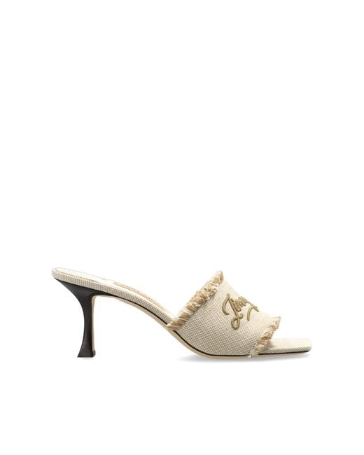 Jimmy Choo White 'Alexia 70' Heeled Mules