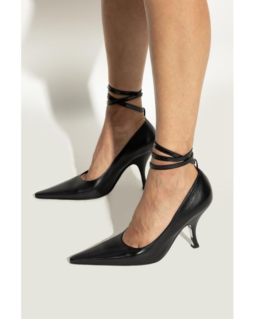 Moschino Black Leather Stilettos