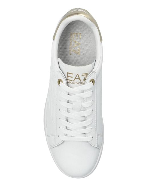 EA7 White Sports Shoes With Logo