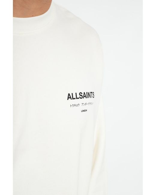 AllSaints White 'underground' Sweatshirt, for men