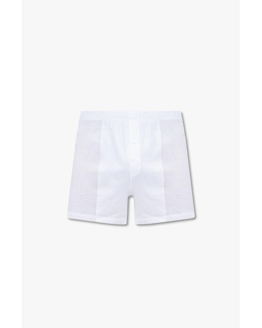 Hanro White Cotton Boxers for men