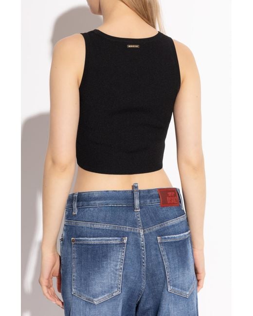 MICHAEL Michael Kors Black Striped Tank Top