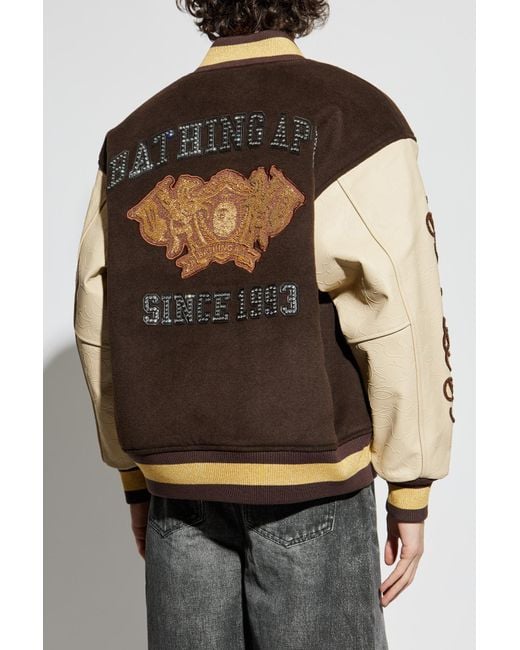A Bathing Ape Brown Bomber Jacket for men