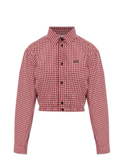 Vetements Red Short Check-Patterned Shirt
