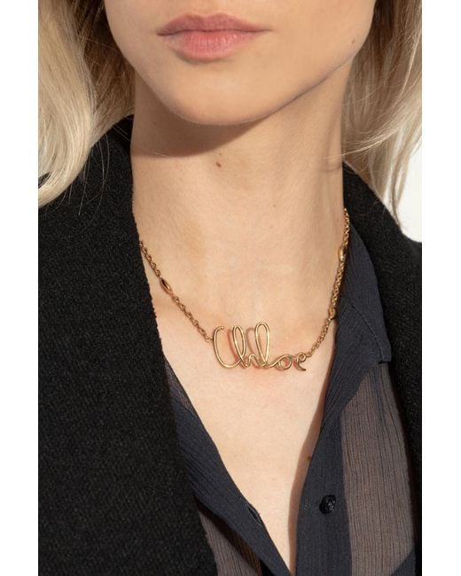 Chloé Metallic Necklace With Logo