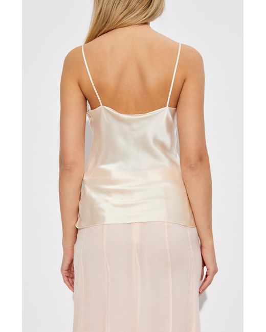 Chloé Natural Silk Top With Lace Insert