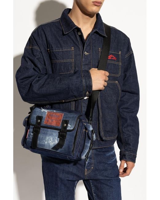 DSquared² Blue 'Five Pockets' Shoulder Bag for men