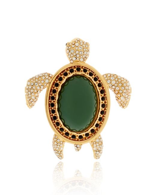 Dolce & Gabbana Metallic Brooch With Shimmering Crystals for men