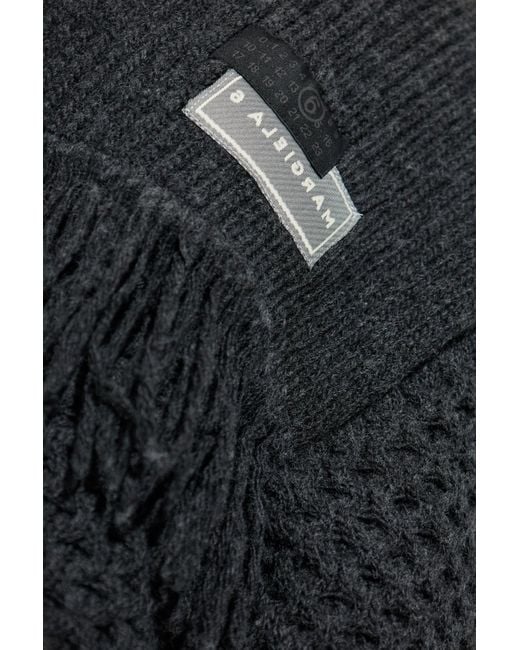 MM6 by Maison Martin Margiela Black Sweater With Wool Trim for men
