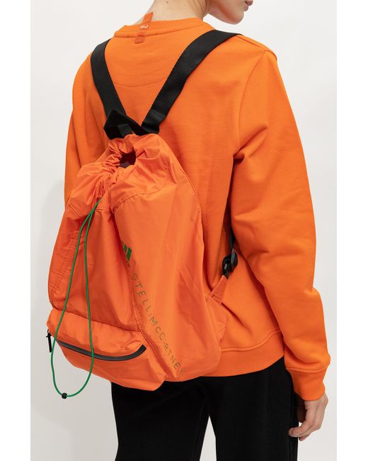 adidas By Stella McCartney Adidas Stella Mccartney Backpack With Logo in  Orange | Lyst UK