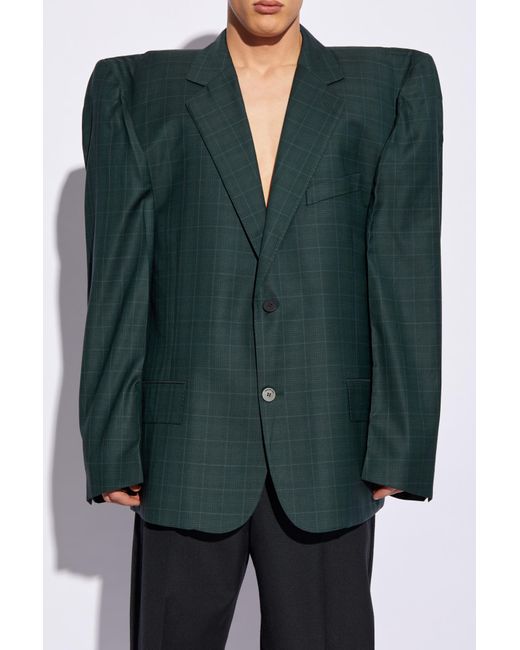 Balenciaga Green Wool Jacket for men