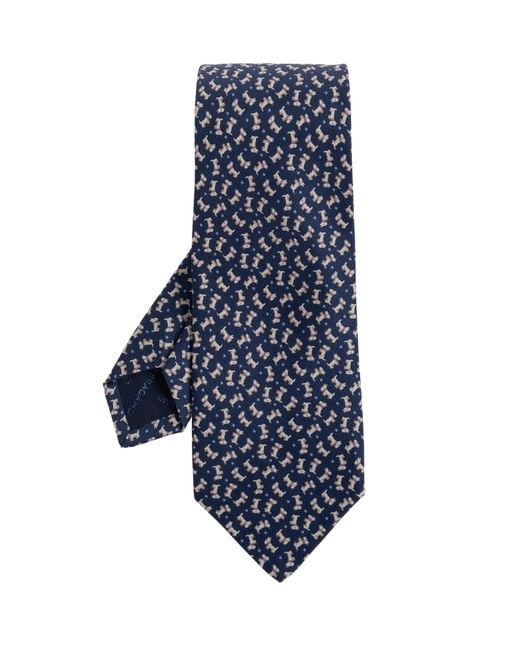 Ferragamo Blue Silk Tie for men