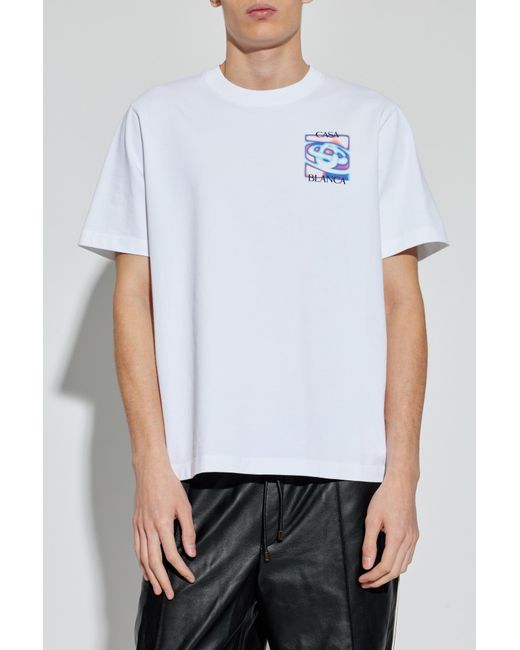 Casablanca Black T-Shirt With Logo for men