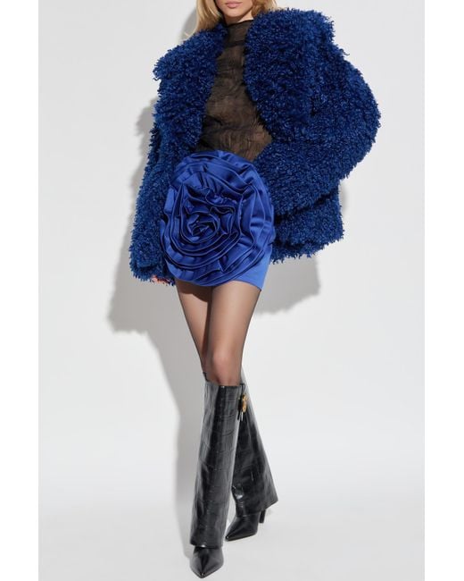 ROTATE BIRGER CHRISTENSEN Blue Faux Fur