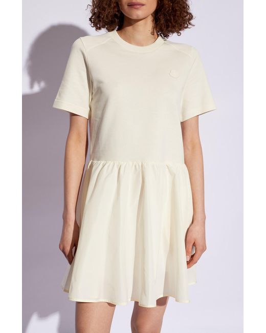 Moncler Natural Short-Sleeved Dress