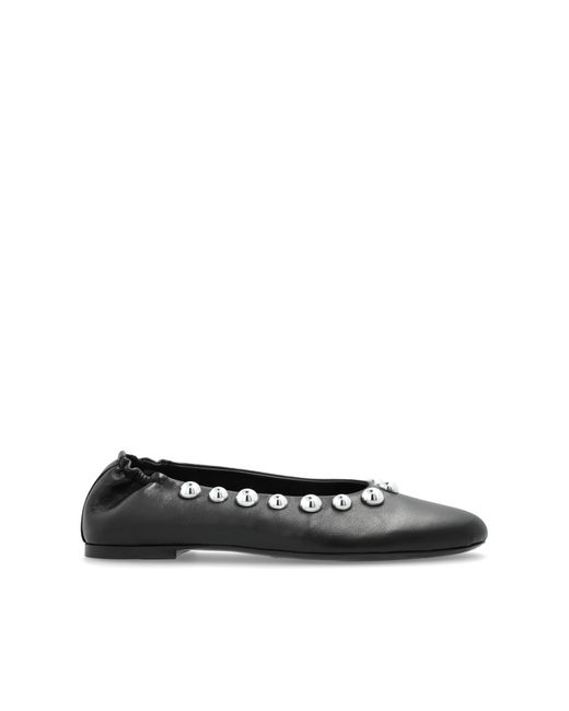IRO Black Leather Ballerinas 'Tutu Studs'