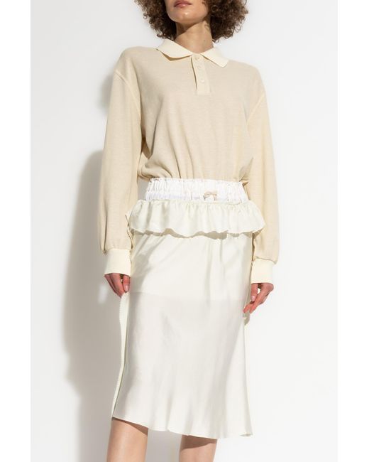 Maison Margiela White Dress Made Of Combined Materials