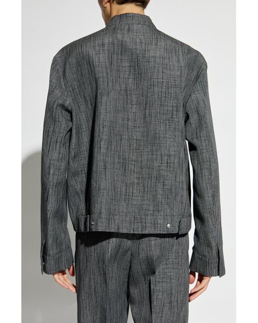 Ferragamo Gray Jacket With Stand-Up Collar for men