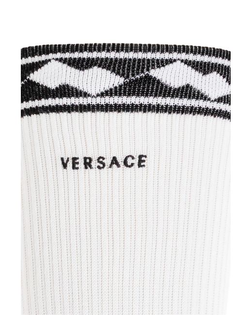 Versace White Socks With Logo