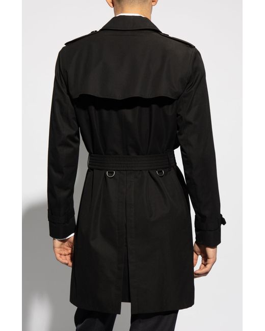 Burberry Black Mid-Length Kensington Heritage Trench Coat for men