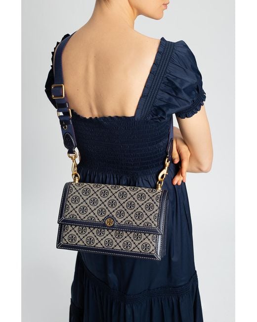 Tory Burch 'the T Monogram Small' Shoulder Bag in Blue