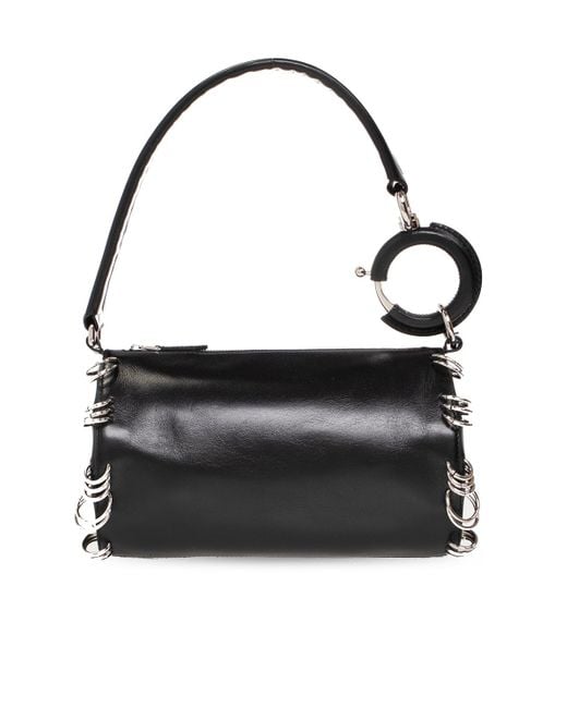 Burberry Leather 'rhombi Mini' Hobo Bag in Black | Lyst