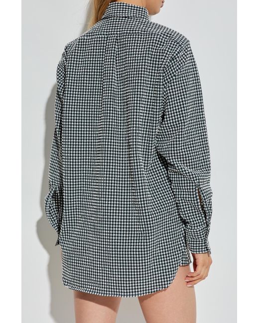 Hunza G Gray Shirt With A Check Pattern