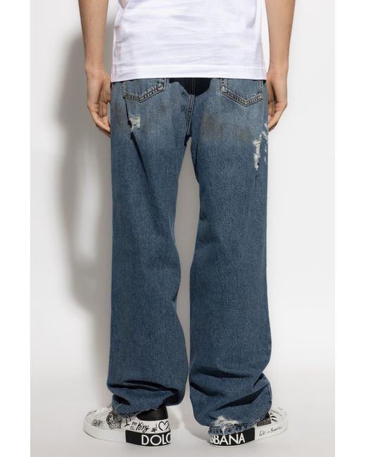 Dolce & Gabbana Blue Jeans With Vintage Effect for men